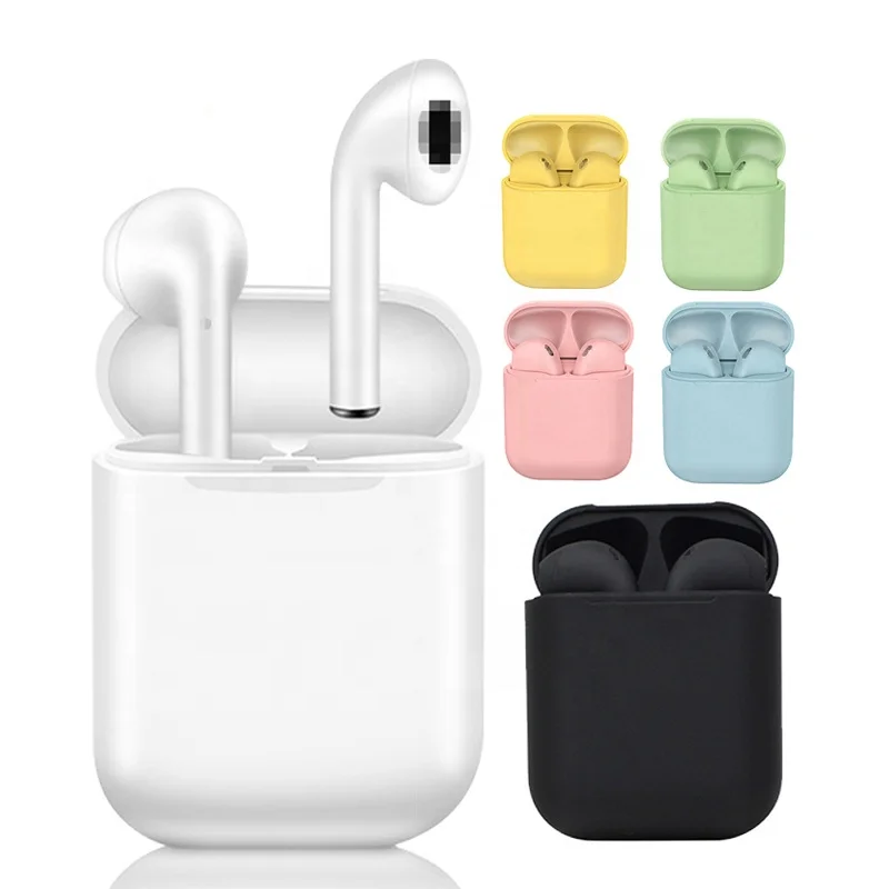 

Wireless Earphone Inpods 12 Headphone i12 Tws Earbuds Macaron Touch Black Sport Mini Double Ears headset