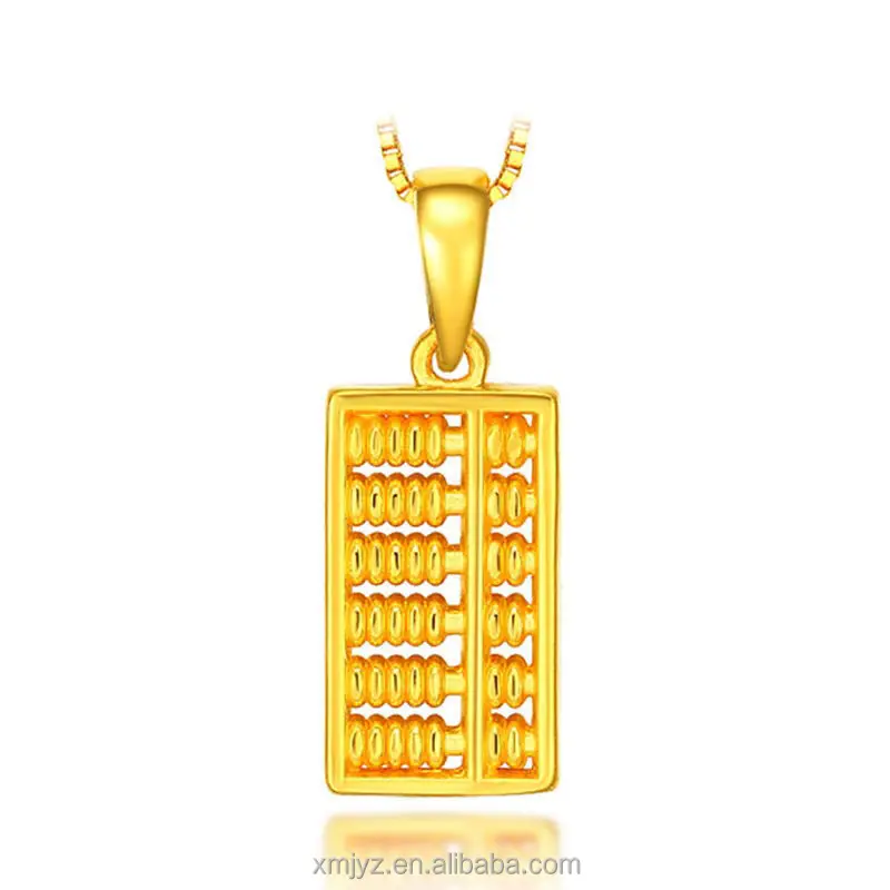 

Brass Gold-Plated Lucky Fortune Small Abacus Pure Gold Necklace Pendant Imitation Gold Pendant Women's