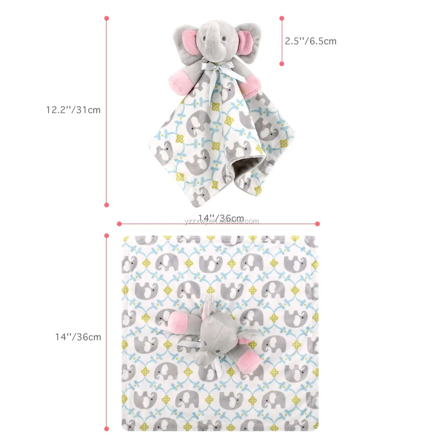 Soft Stuffed Animal Plush Security Blanket Soothing Toy Baby Teething