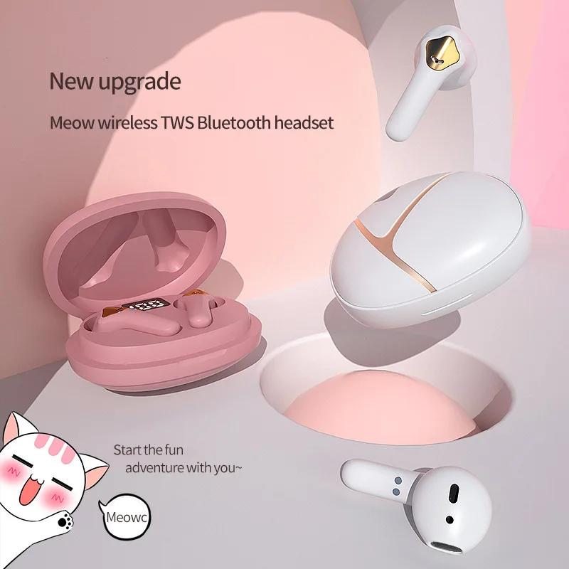 

Top Quality Manufacturer Earphone Price Headphones in Bulk Tws Blutooth Wireless earphone Auriculares Air Earbuds, Pink/white