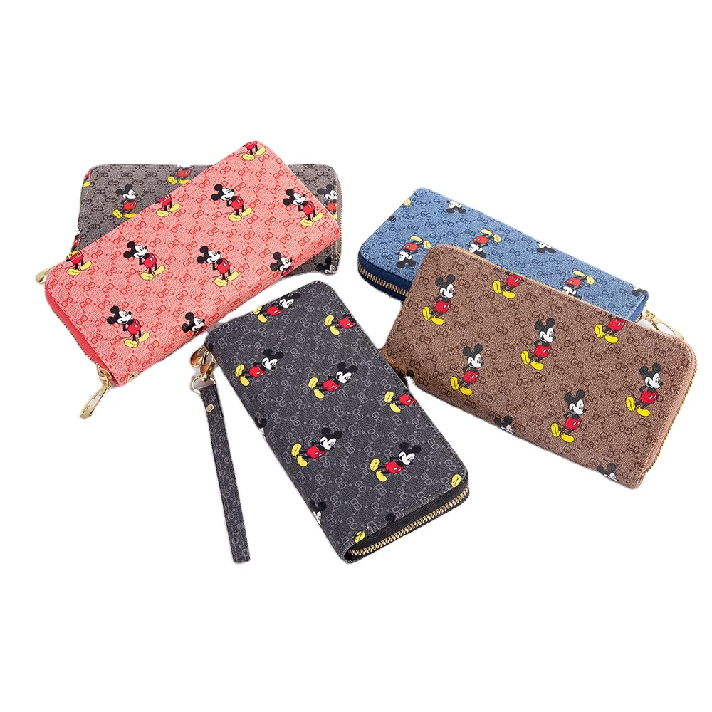 

Wallet Women's Long Clutch Bag 2021 New Fashion Mickey Mouse Large-capacity Zipper Ladies Wallet Card Case Mobile Phone Bag, Customized color