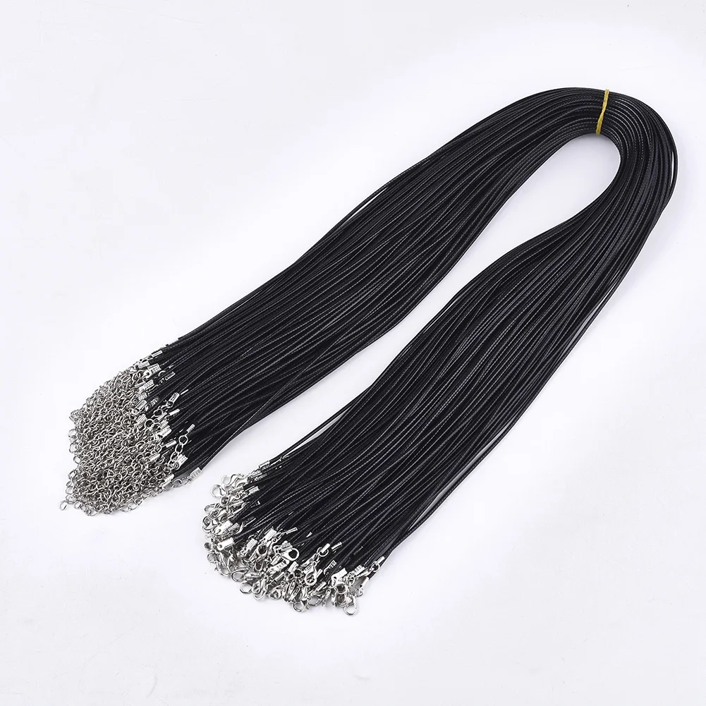 

Pandahall 24 Inches Iron Findings Black Waxed Cord Necklace Making