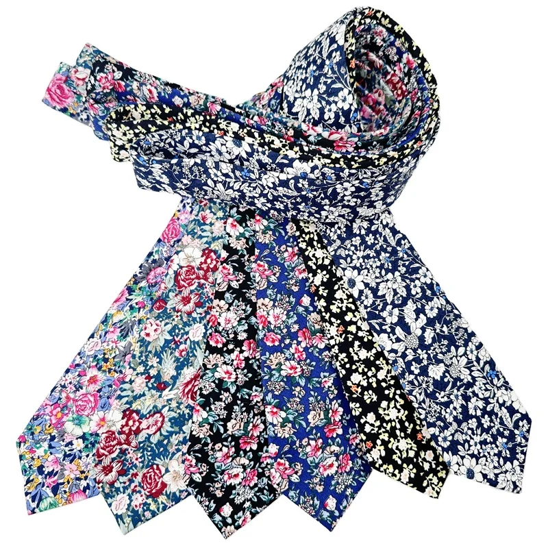 Wholesale Cotton Necktie Fancy Floral Tie Cotton Ties For Men Italian