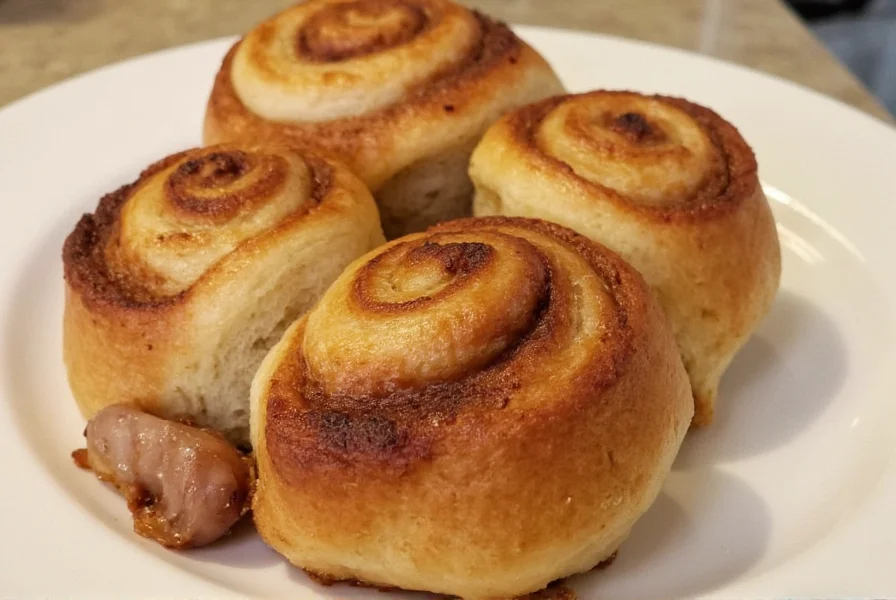 Maple bacon cinnamon roll variation with crispy bacon pieces