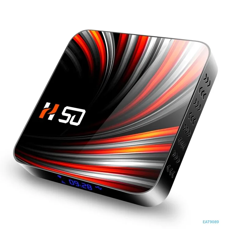 

Wholesale android 10.0 H50 4K quad core RK3318 media player smart tv box with remote control made in China