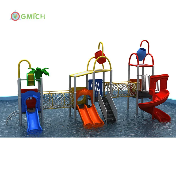 

Hot selling water playground kids kids fiberglass slide play set water play items JMQ-006171