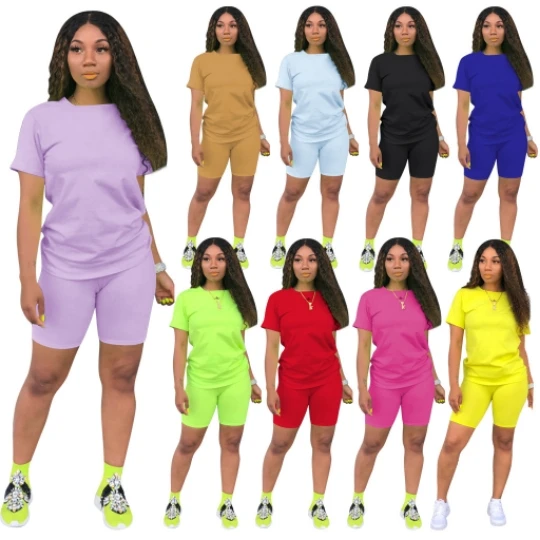 

5XL Plus Size Short Designer Sets Clothing 2021 Sport Women Clothing Summer Casual Matching Sets Women Short Summer 2piece Sets, Picture