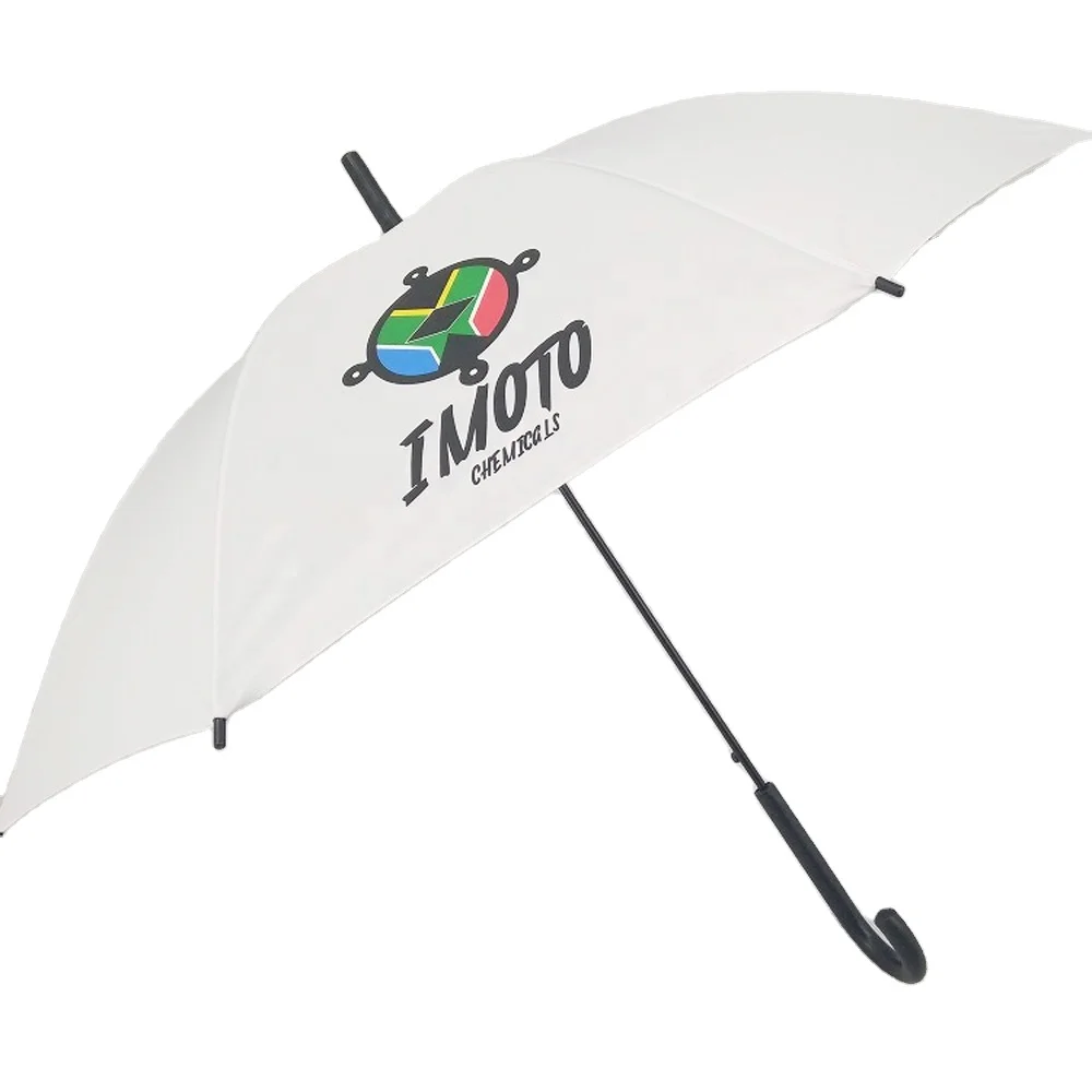 

21Inch Hot Selling Amazon Product Automatic White Customized Print Promotion Straight DIY Umbrella