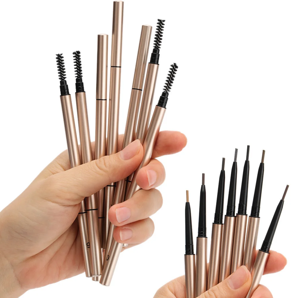 

Waterproof Long Lasting Dual Ended Eyebrow Pencil Precise Fine Tip Sweat-Proof Automatic Rotation Eye Brow Pencil with Brush