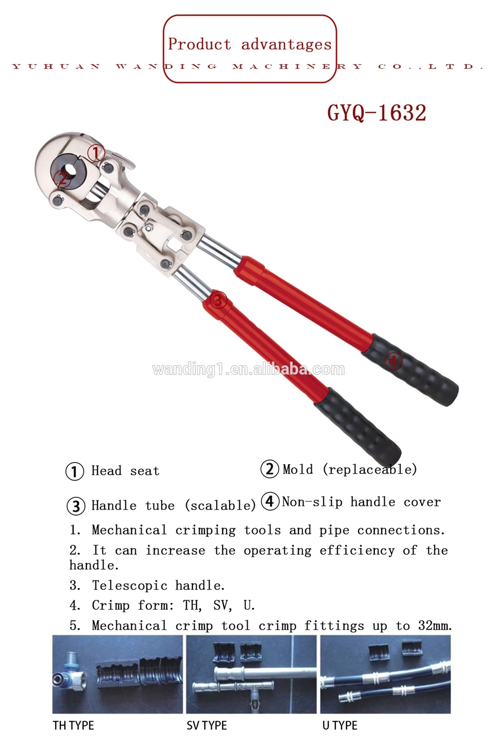 High Quality Hand crimping tool machine