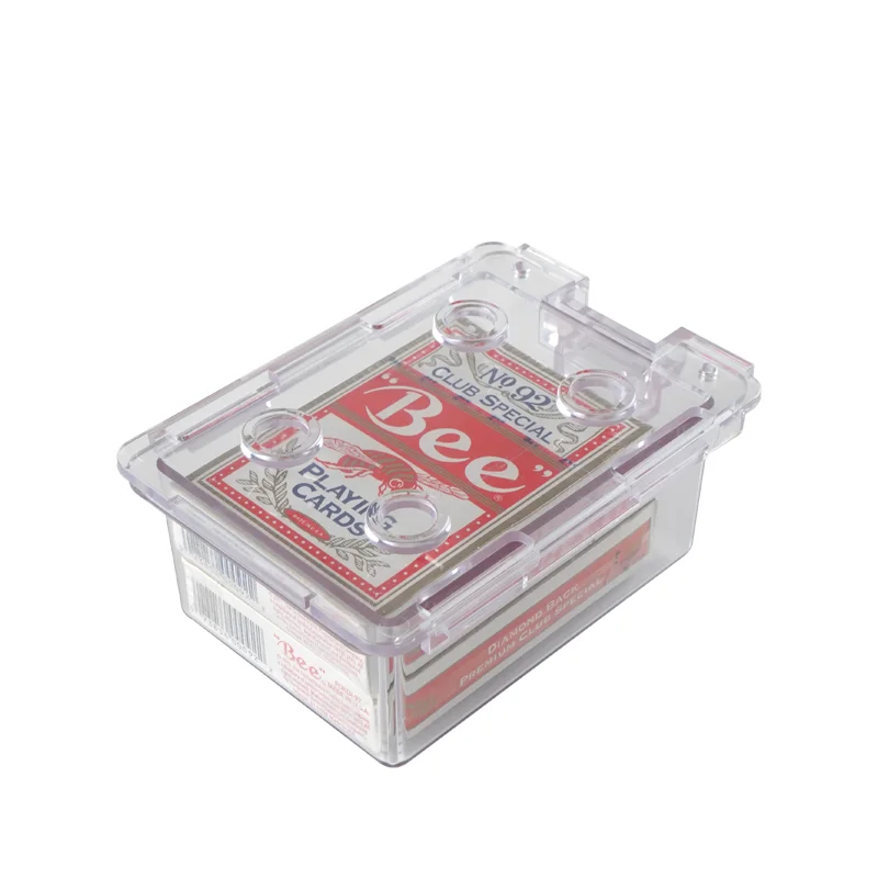 

YH 2 Decks Wholesale Casino Waterproof Transparent Poker Cards Holder Box With Seal