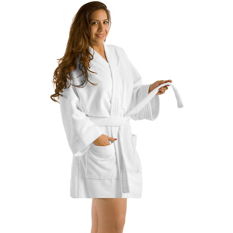 

luxury monogrammed bathrobe 5 star hotel bathrobe spa white kimono robe, Pure white
