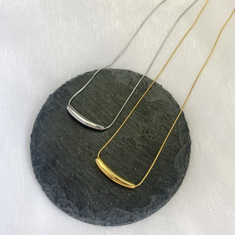 

Vershal Minimalist Gold Silver Plated Stainless Steel Necklace For Women, Picture