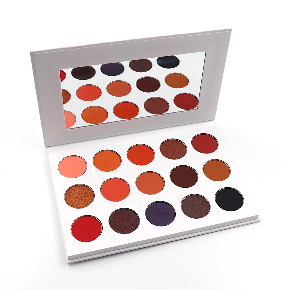 

factory price 15 color matte highpigment blendable eye shadow with fashion paper packing palette
