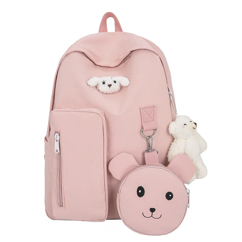 

2021 new Korean style pure color high school boys girls back pack bag school backpacks sets for traveling, Custom made