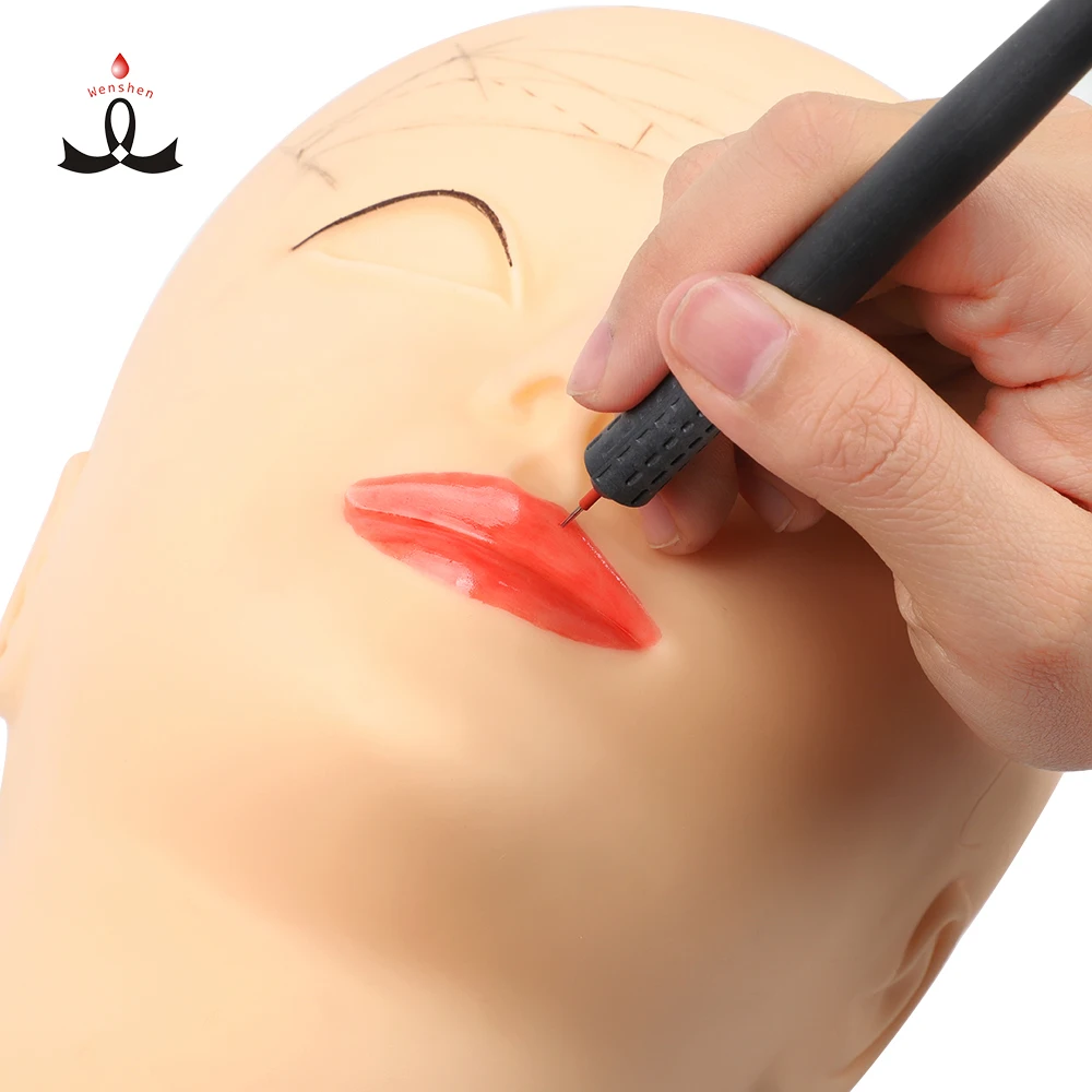 

WSPMU New Item Lip Permanent Makeup Practice Model Head Microblading Model Head For Academy, Skin color