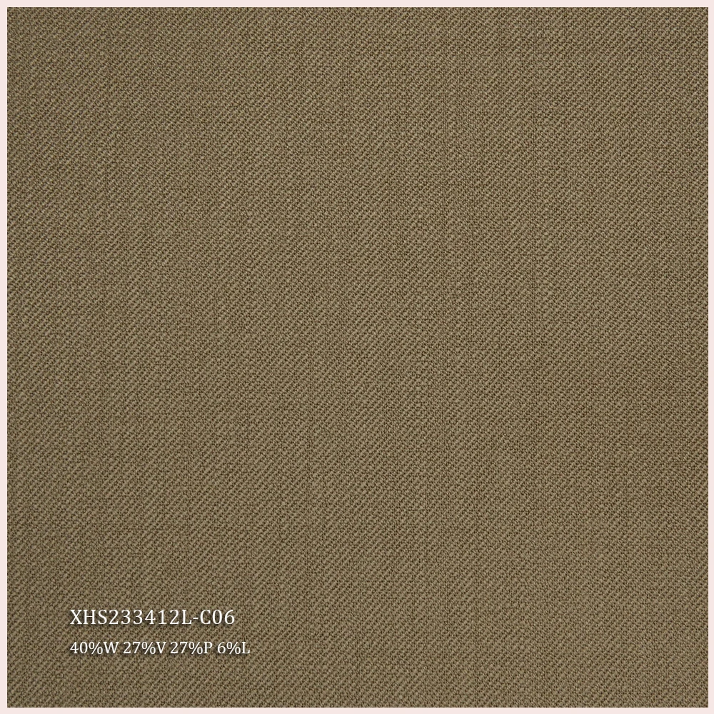 High Quality Eco-Friendly Organic Woven Yarn Dyed Worsted Wool/Polyester Blend Fabric 40%W 27%V 27%P 6%LY for Men's Suits