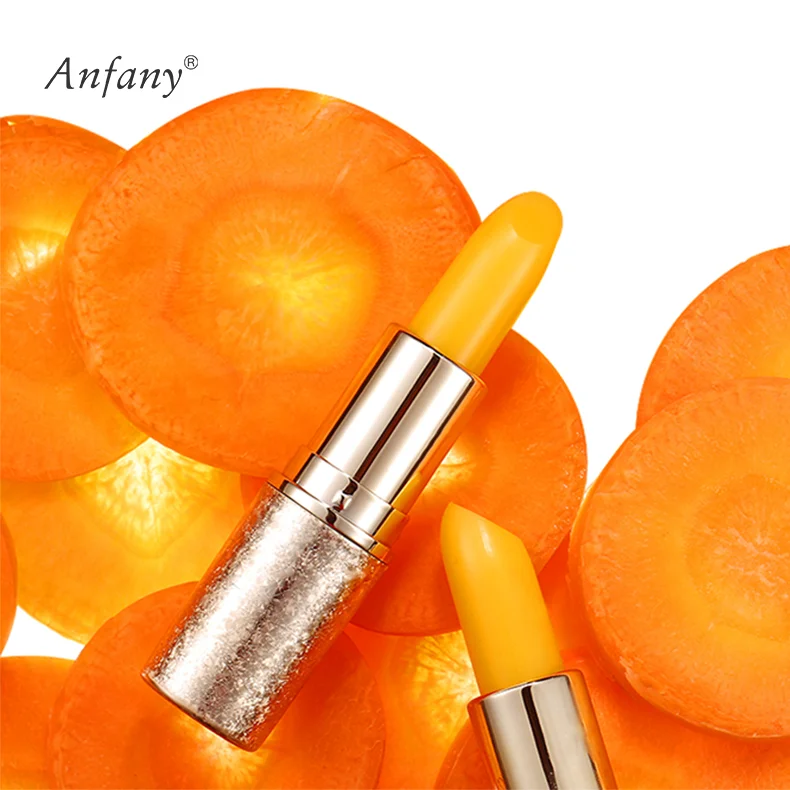 

Anfany Organic Lip Balm Herbal Carotene Extract Pink Color Change Vegan Lipstick Private Label, Yellow paste