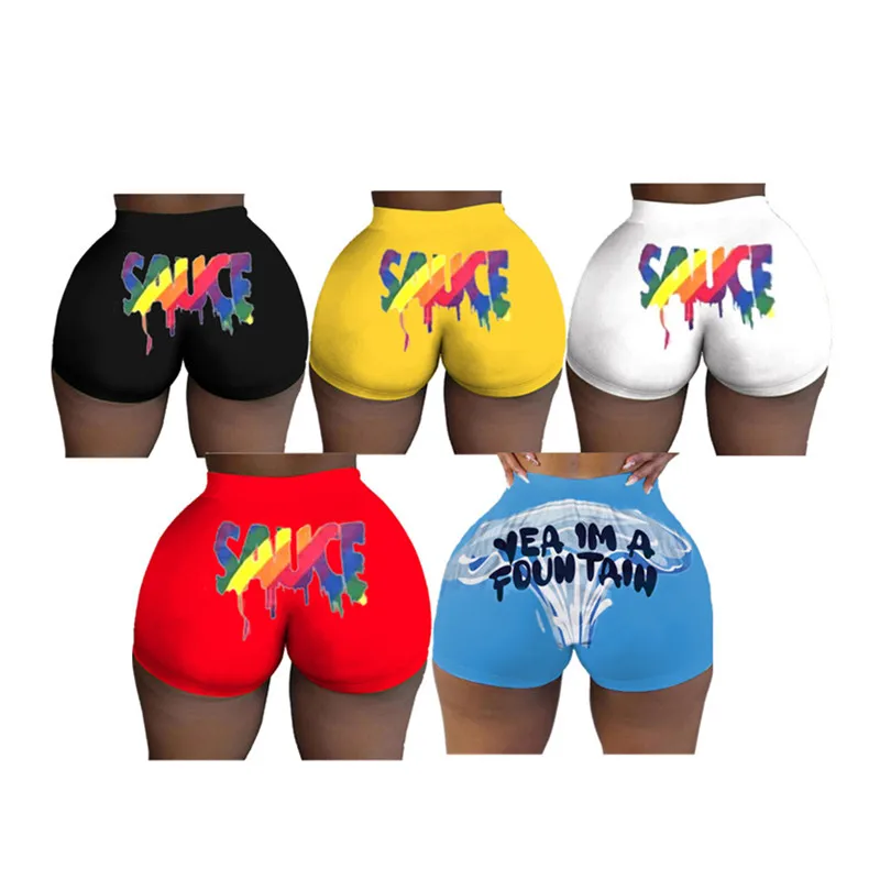 

Wholesale custom plus size biker candy snack shorts booty shorts sexy yoga gym shorts for women, 58 color