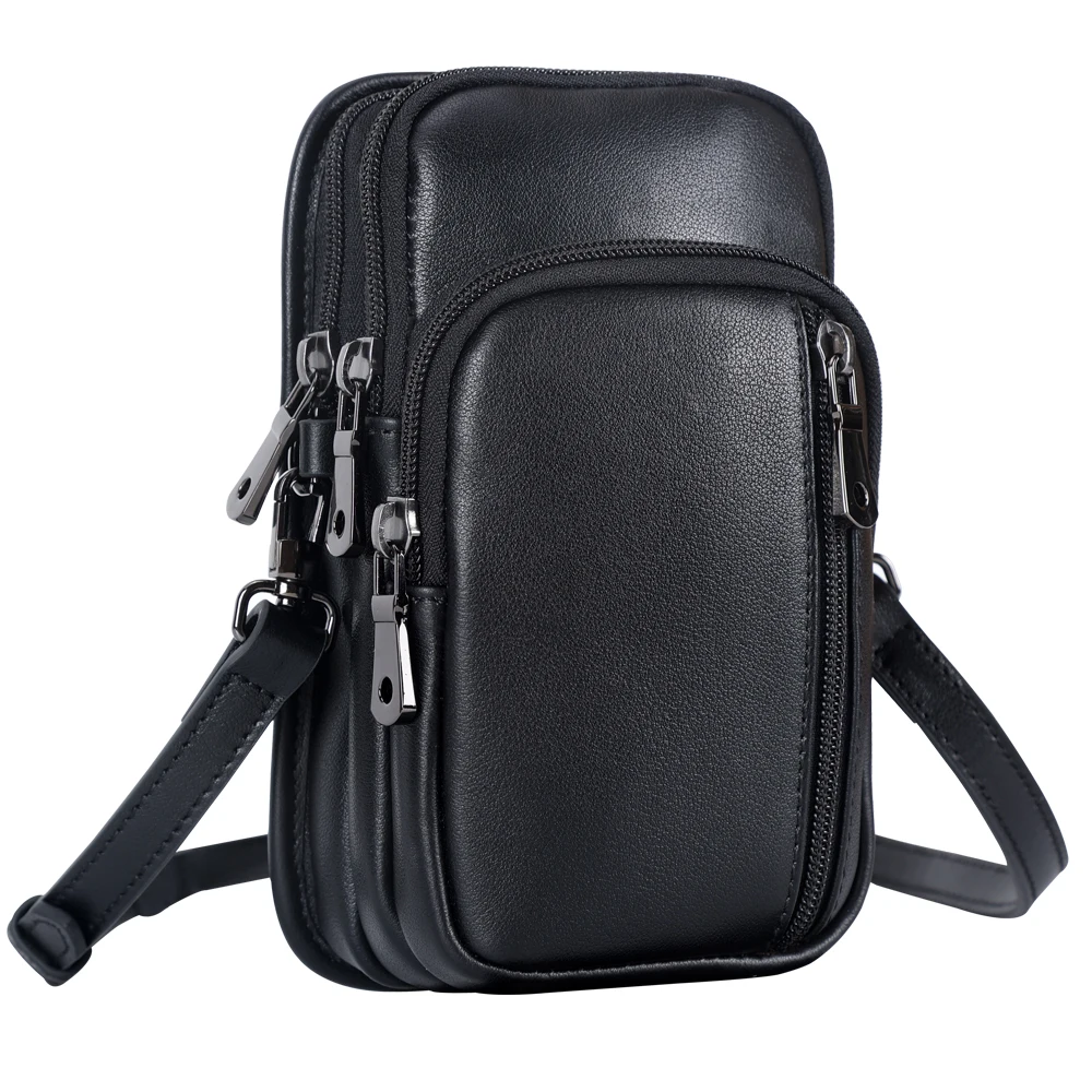 High Quality Handcrafted Custom Genuine Real Leather Cow Leather Shoulder Messenger Bag Cowhide Crossbody Satchel Bag for Men
