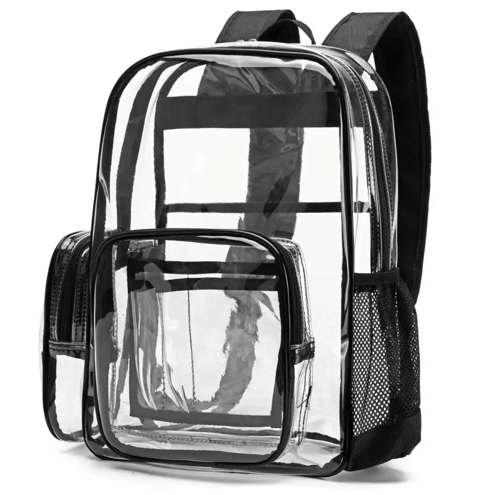 Pvc Clear Backpack,Heavy Duty Transparent Large Bookbag Even With Reinforced Straps For College