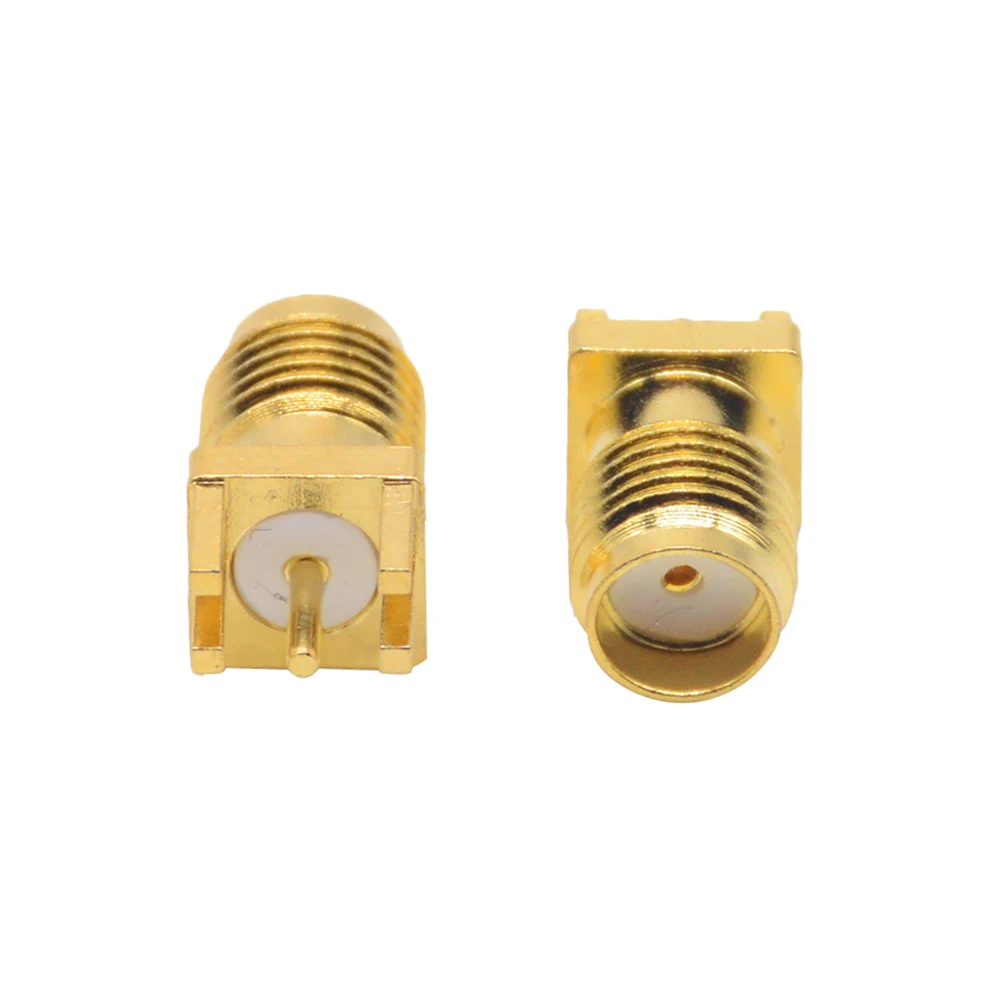 1pce Connector RP-SMA male jack solder PCB clip edge mount  RF COAXIAL Straight 