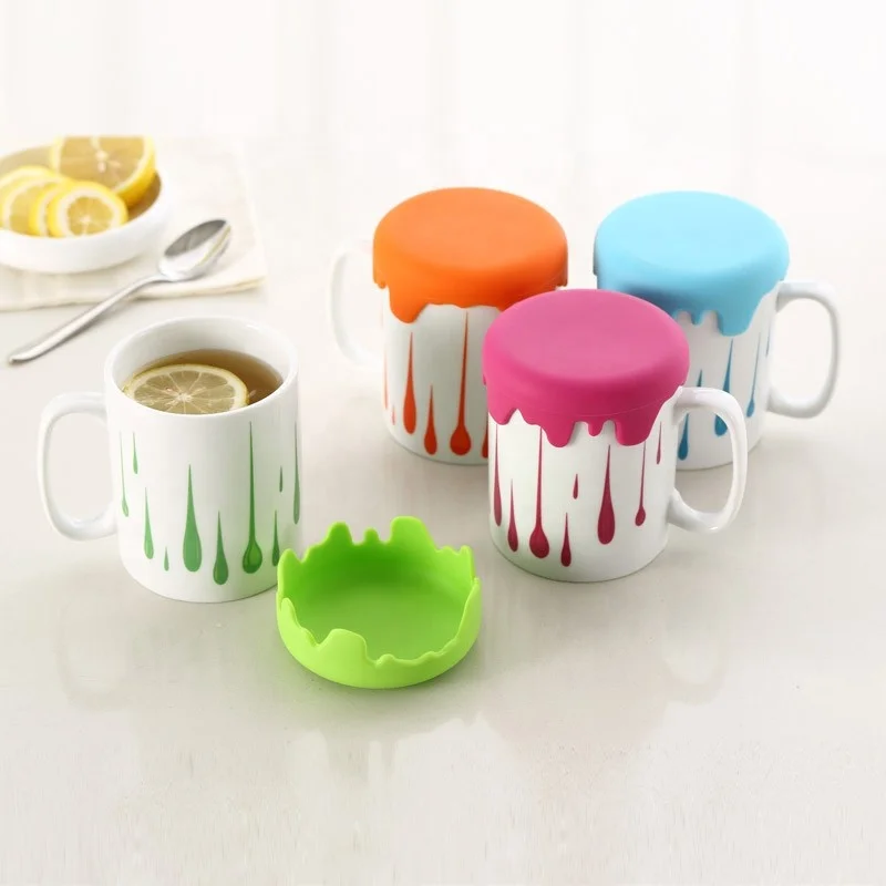 

custom logo ceramic mug xicaras de porcelana becher for coffee tea reusable coffee cup with lid, Ajustable