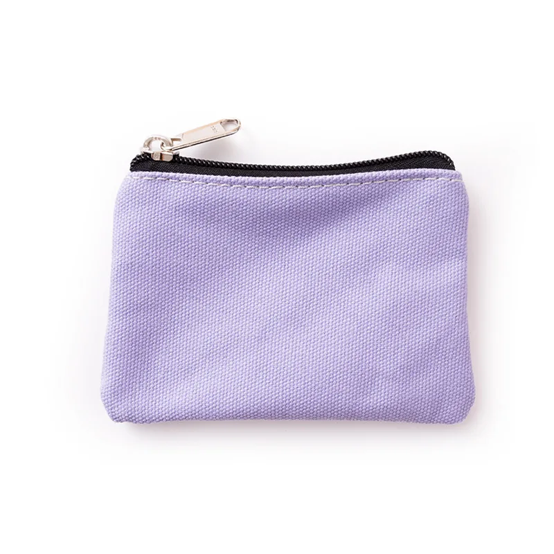 

Canvas Coin Purse Pouch Change Purse With Zipper, Black,pink,green,blue,red,yellow,purple,brown