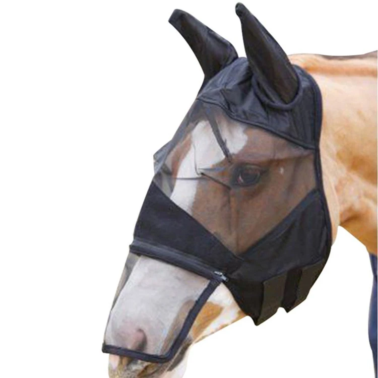 

Equestrian Equipment High Quality Anti-mosquito Breathable And Comfortable Mesh Anti Mosquito anti Fly Horse Mask with Ears, Red, blue, black, white, green, orange, brown,pink,etc.