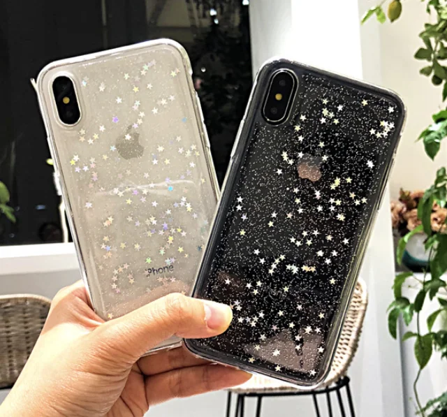 

Shining Powder Glitter soft phone case for iphone 12 Pro Max 11 XR 7 8 Star Bright Sparkly cover, Colorful