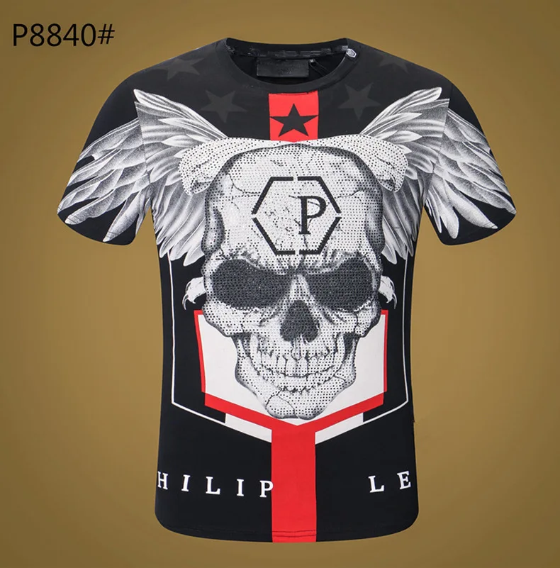 plein  t shirt philipp top high quality brand original wholesale sequin tee shirt