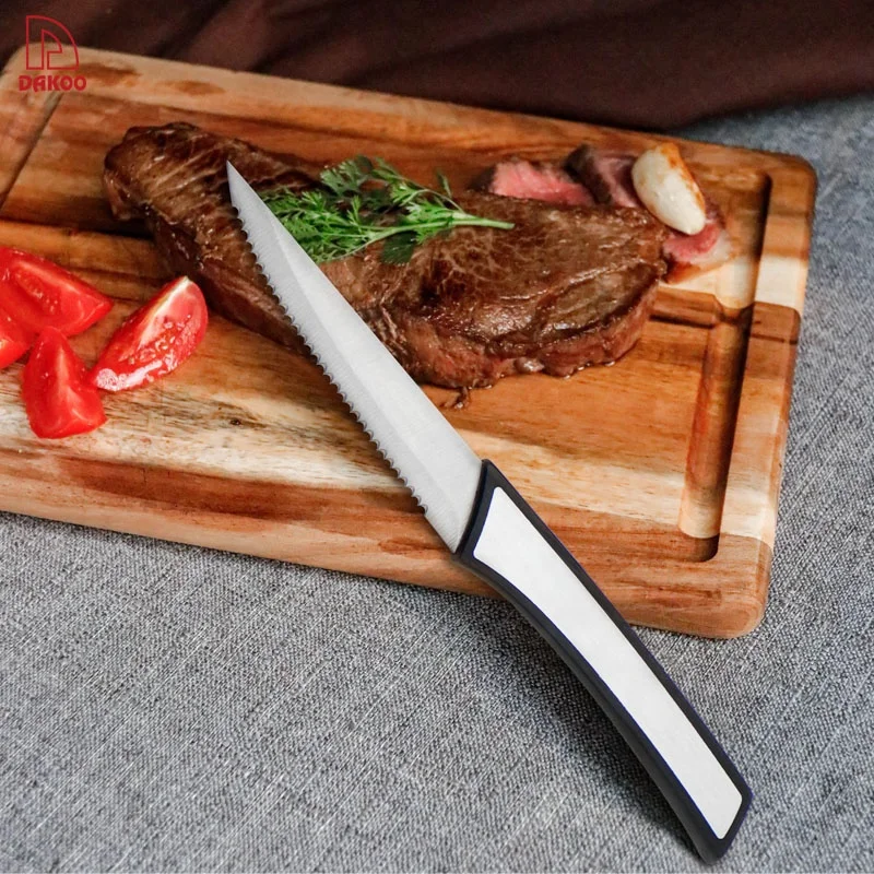 

Stainless Steel Thin Serration Sharp kitchen knife 4.5 inch Steak Knife, Black