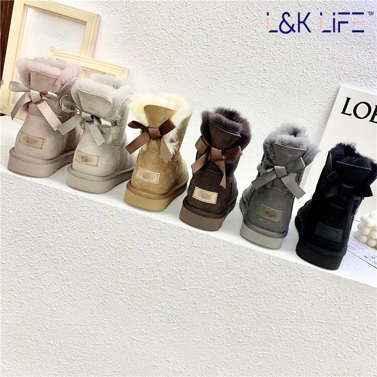 

Winter Shoes Women's Wild Wholesale fashion sheepskin winter snow fur boots, Black, dark gray, maroon, clever color, twilight pink, goat gray