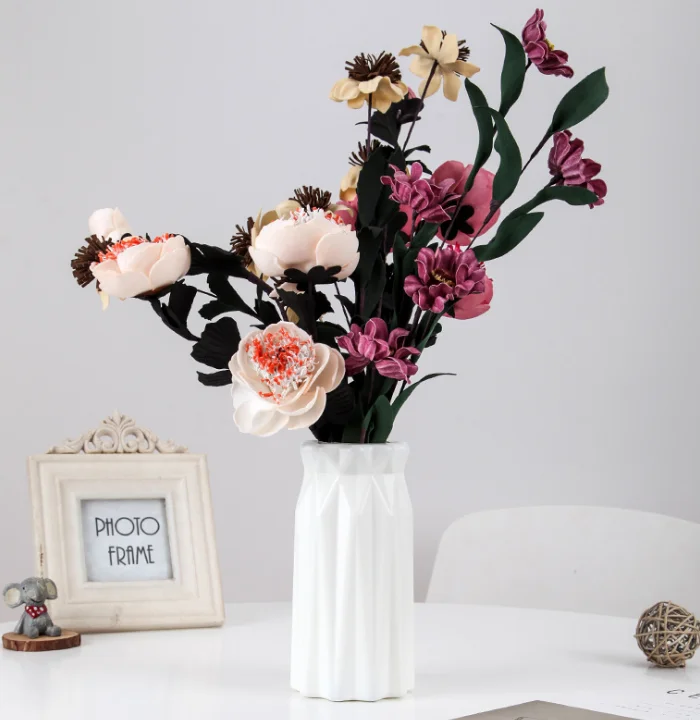 
Artificial Promotional Fashion Design wedding Christmas decorative Plastic Flower Vase 