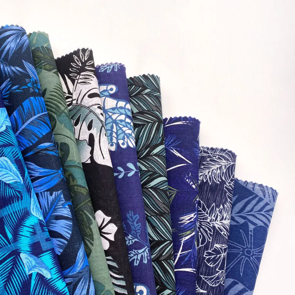 
Professional manufacturer high quality customized island hawaiian cotton print fabric for shirt 