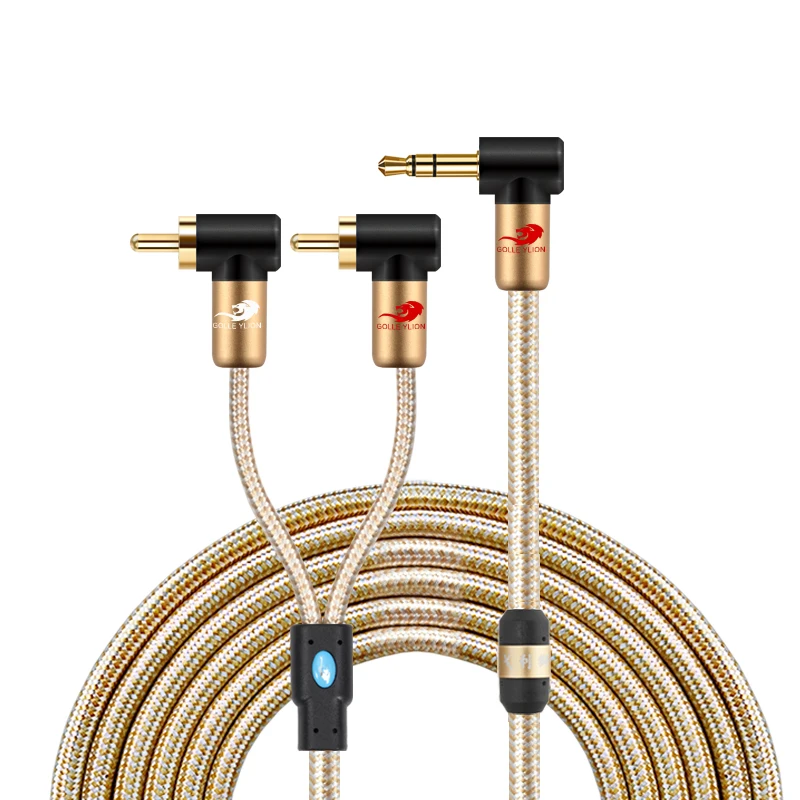 

New Arrival RCA Fabric Splitter Headset To PC Adapter Aux Cords Cable
