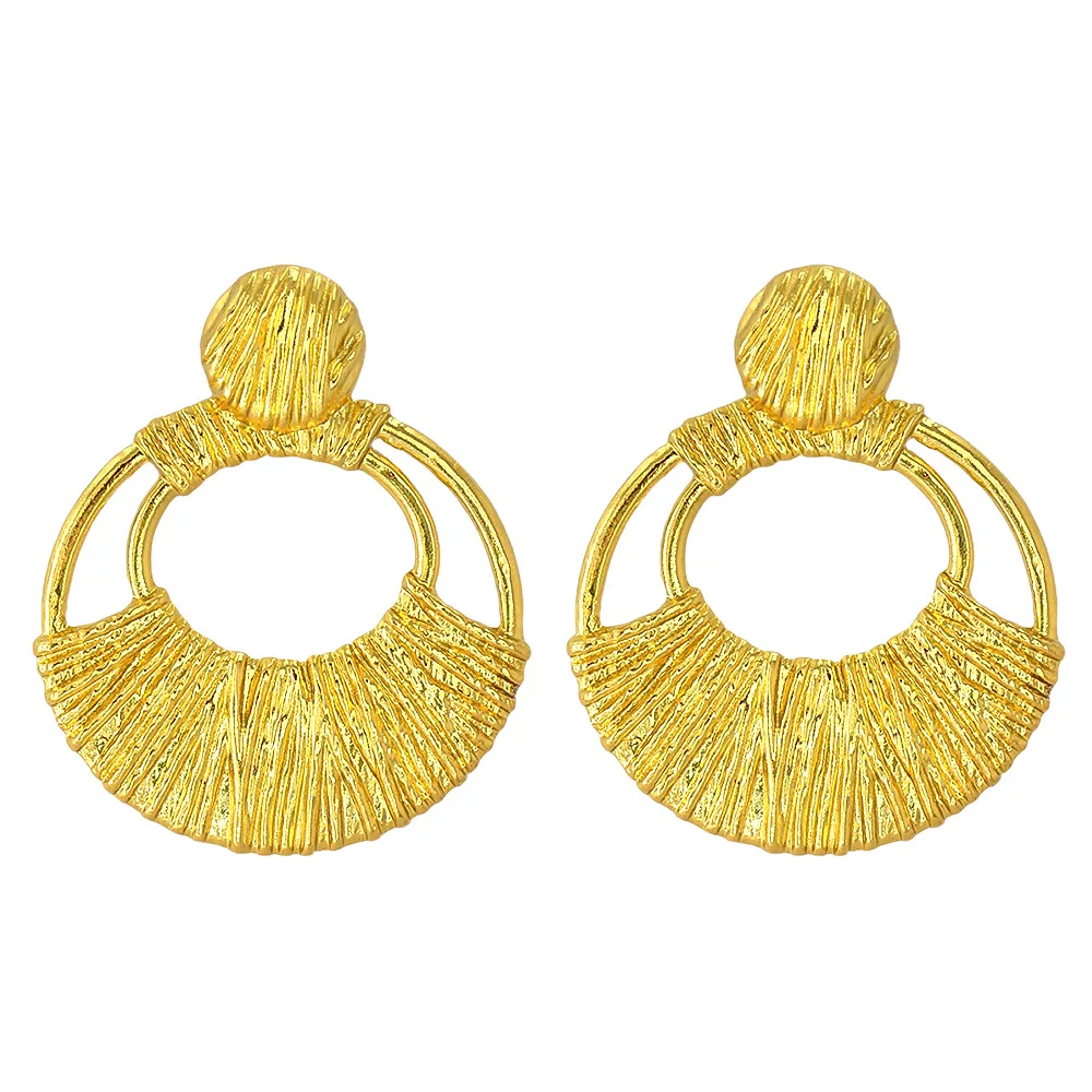 

High quality gold plated chunky hoop earrings jewelry custom thick geometric hoop earrings for women