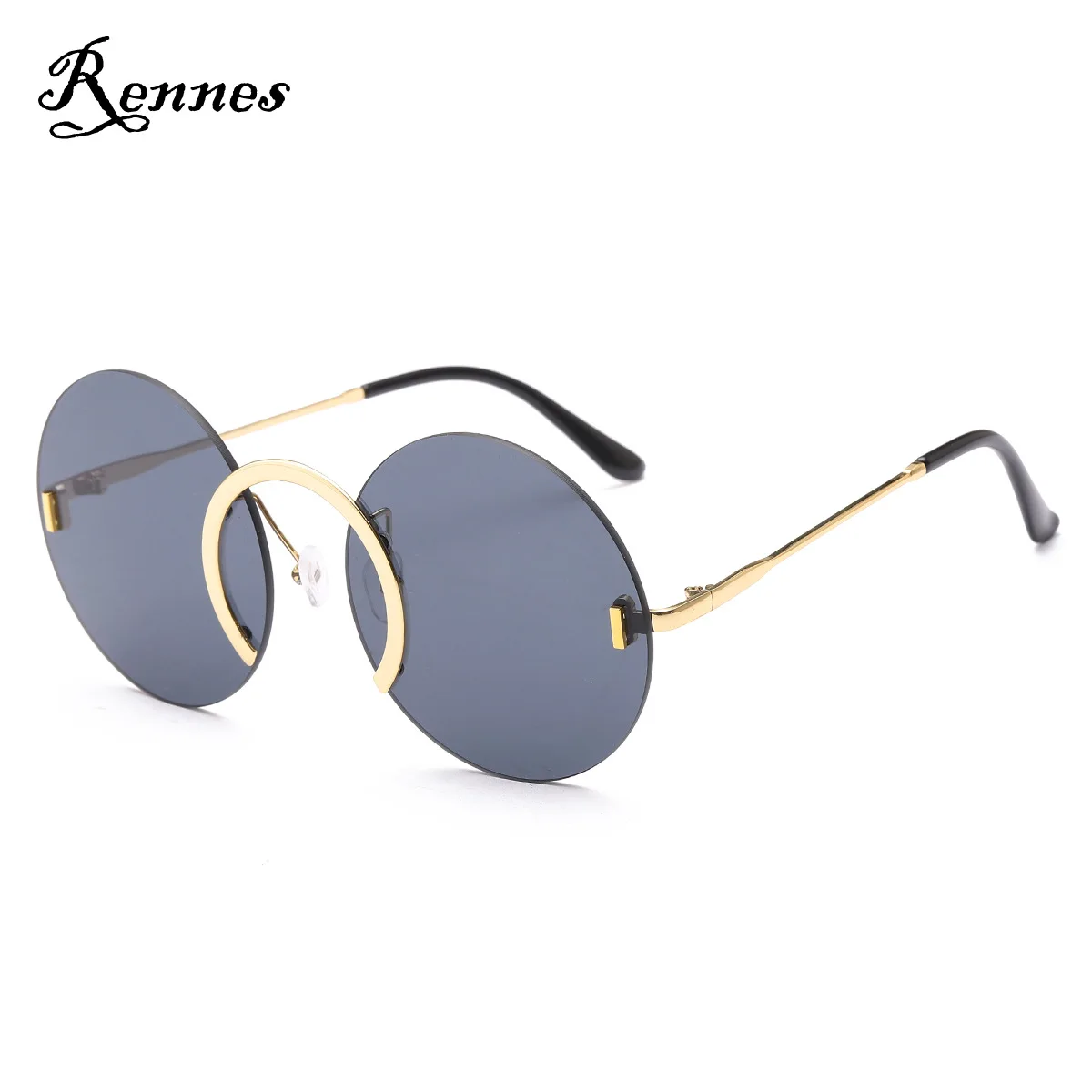 

[RTS] 2020 New Arrivals Round Frame With Metal Round Nose Ring Rimless Glasses Sunglasses CE Custom Logo, Custom colors