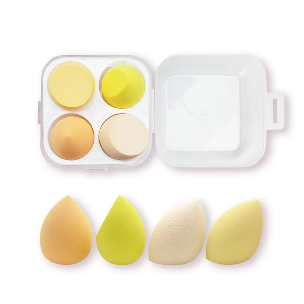 

Beaumaker 4pcs make up sponge set Latex Free High Quality Beauty Powder Puff OEM Manufacturer makeup accesories, 4 colors for option