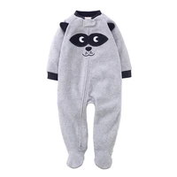 

Factory direct hotsale newborn 100% polyester cute applique solid color baby zipper romper baby zipper romper long sleeve boys