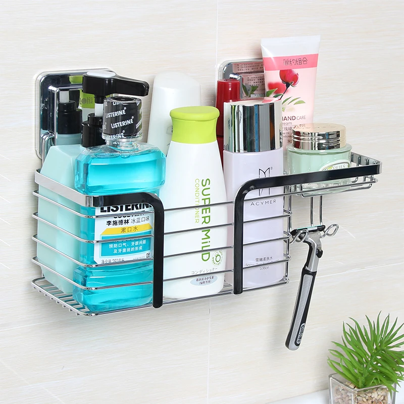 

New product no nailling no drill adhesive metal bathroom shelf shower caddy shelf