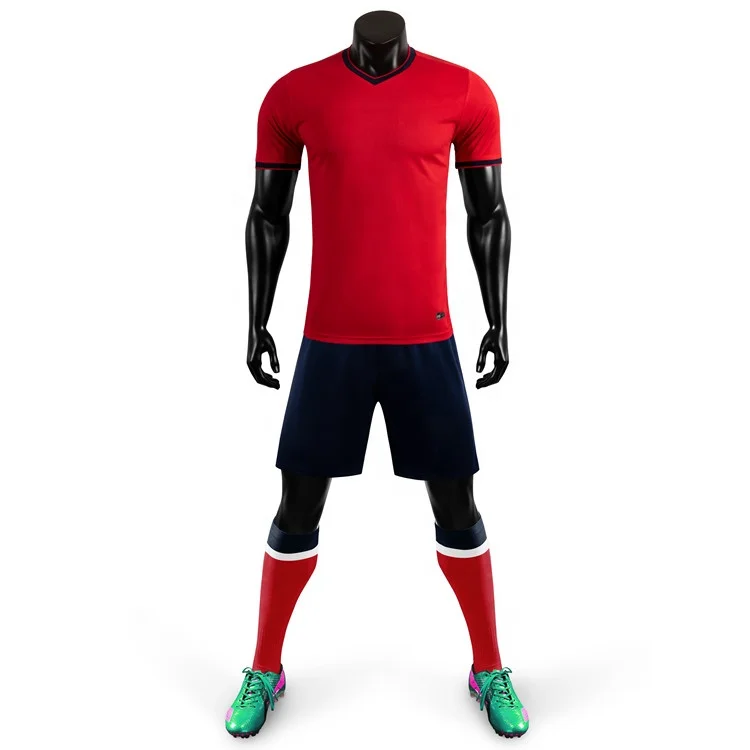 

Wholesale Sport Soccer Training Suits Mens Blank Red Jersey Football, Any colors can be made