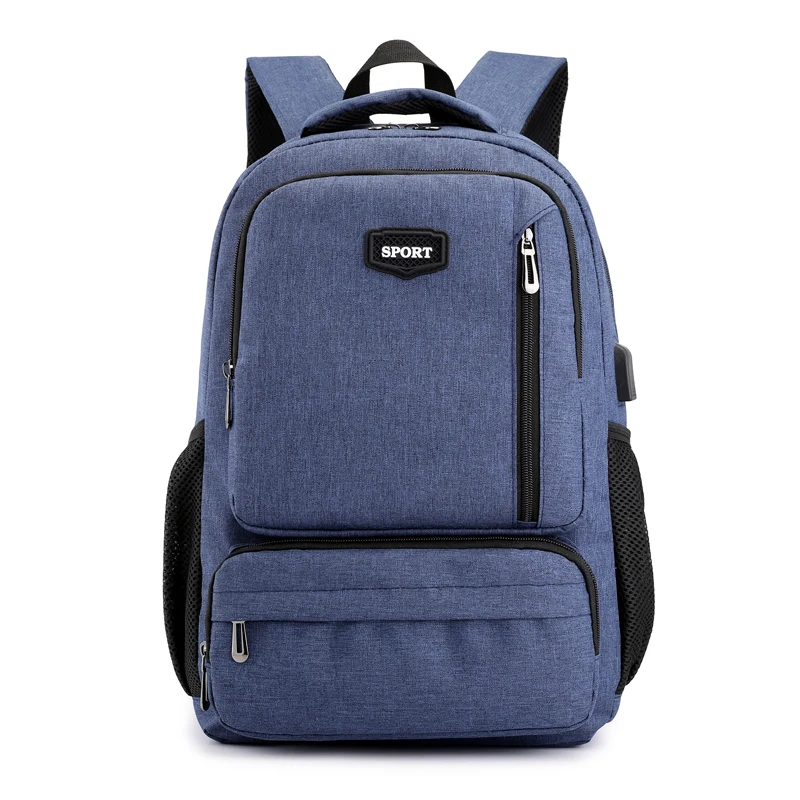 

multi pockets college bags usb charging backpack for teenagers schoolbag, Blue , black , gray