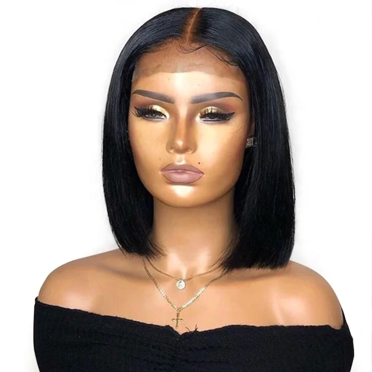 

Qingdao Hair Wholesale Mink Brazilian Human Hair Straight Short Bob Lace Front Wig