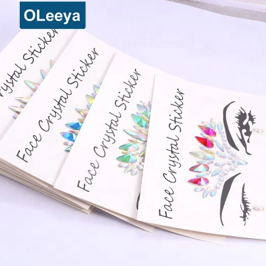 

Wholesale Eco-Friendly Diamond Face Sticker Rhinestone Stickers Glitter Body Gemstones Temporary Tattoo Sticker