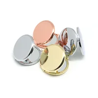 

Hot souvenir round double side metal pocket mirror 7cm gold plated make up compact mirror customized logo