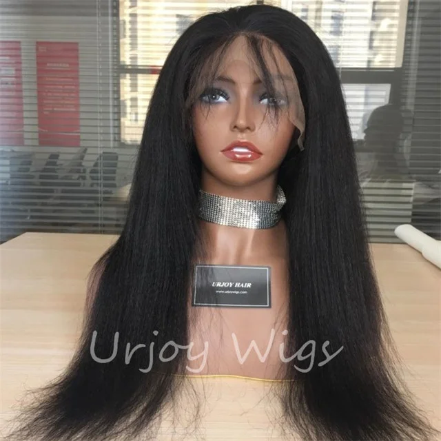 

8 inches natural black color straight style virgin peruvian hair full lace wigs for black women