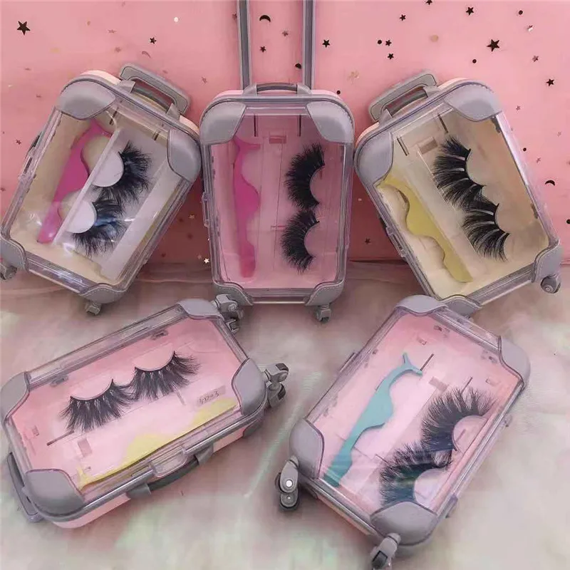 
new design 5d mink eyelash suitcase packaging custom 3d lash Luggage Cases 