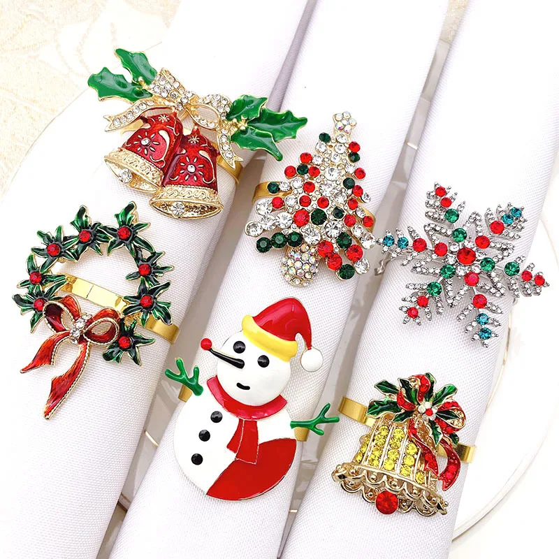 

Jachon Custom Metal Christmas Napkin Ring Holders Reindeer Napkin Buckle Wedding Table Decoration Accessories