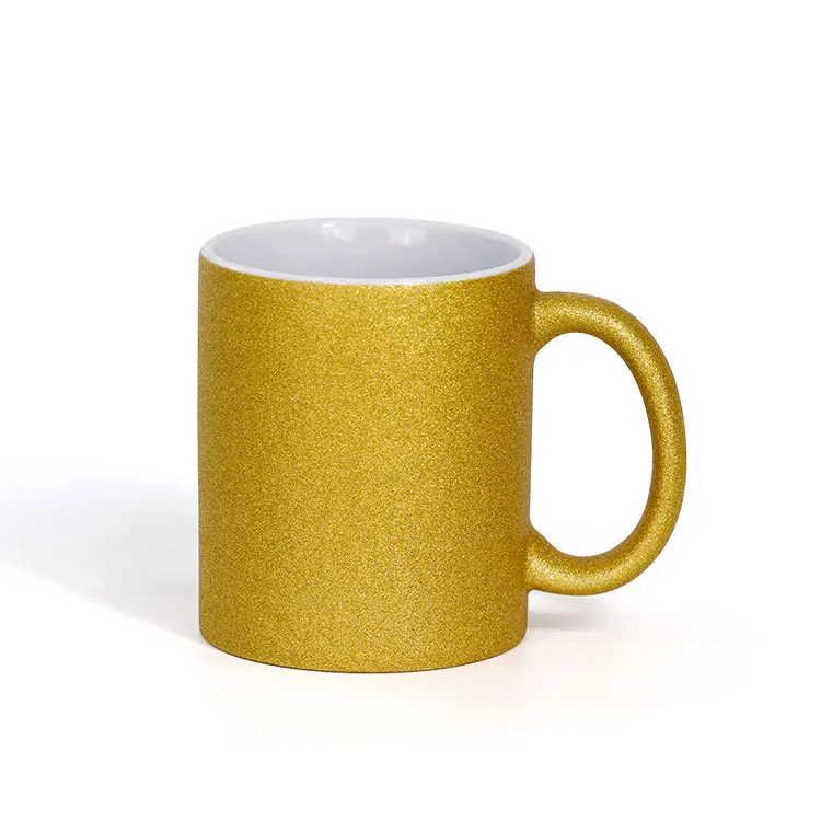

11oz Glitter sublimation Mugs Flash Thermal Transfer Coated Cup Creative Ceramic Mug With Custom, Customized color acceptable